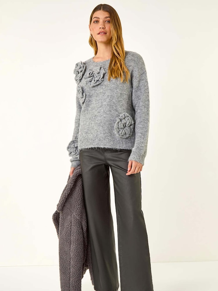 Roman Chunky Floral Knit Jumper - Imagem 1 de 5