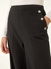 Roman Black Button Pocket Full Length Trousers - Image 5 of 5