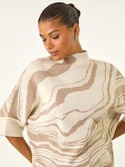 Roman Natural Marble High Neck Knit Jumper - Image 4 of 5