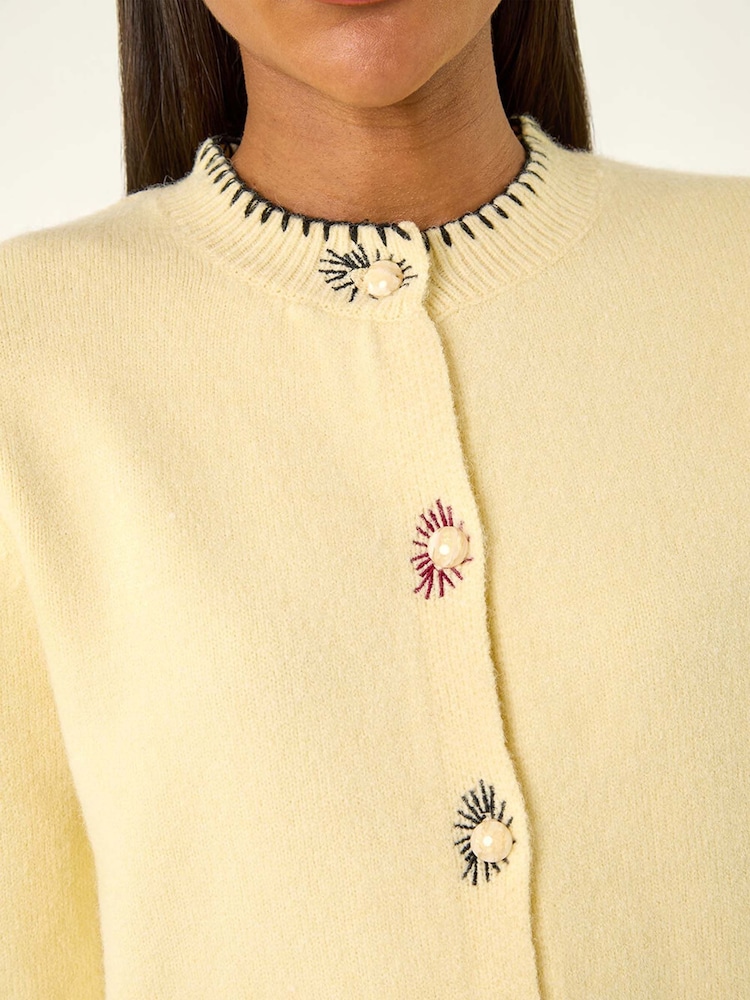 Roman Yellow Stitch Knit Cardigan - Image 5 of 5 Roman Yellow Stitch Knit Cardigan - Image 5 of 5