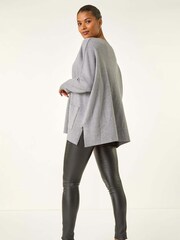 Roman Grey Hotfix Pocket Knit Jumper - Image 2 of 5