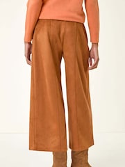 Roman Brown Soft Suedette Culottes - Image 3 of 5