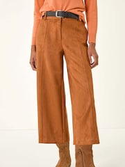 Roman Brown Soft Suedette Culottes - Image 4 of 5
