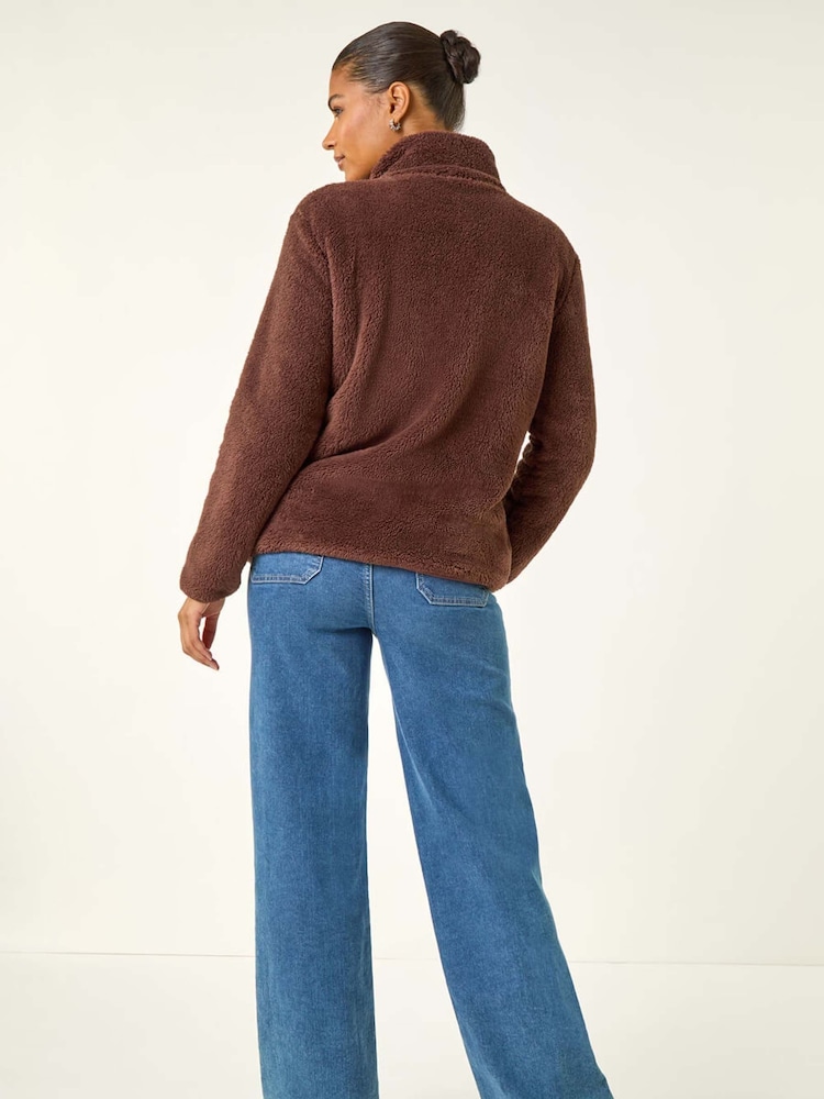 Roman Brown Soft Sherpa Fleece Jacket - Image 2 of 5 Roman Brown Soft Sherpa Fleece Jacket - Image 2 of 5