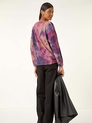 Roman Pink Textured Burnout Print T-Shirt - Image 2 of 5