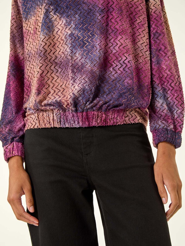 Roman Pink Textured Burnout Print T-Shirt - Image 5 of 5 Roman Pink Textured Burnout Print T-Shirt - Image 5 of 5