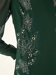Roman Green Premium Beaded Shift Midi Dress - Image 5 of 5
