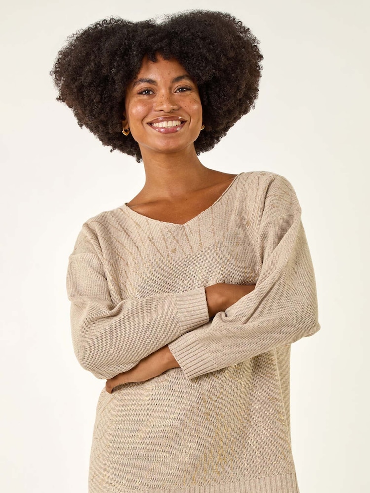 Roman Natural Foil Print Soft Knit Jumper - Image 2 of 5