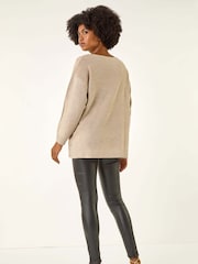 Roman Natural Foil Print Soft Knit Jumper - Image 3 of 5