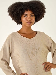 Roman Natural Foil Print Soft Knit Jumper - Image 4 of 5