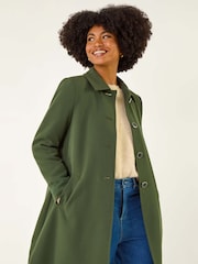 Roman Green Buttoned Swing Coat - Image 1 of 5