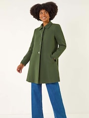 Roman Green Buttoned Swing Coat - Image 2 of 5