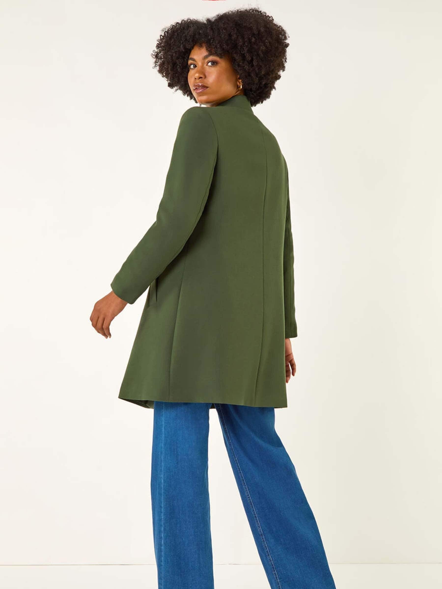 【NECESSARY】美品 HALF BUTTON COAT Buy Roman Green Buttoned Swing Coat from Next USA