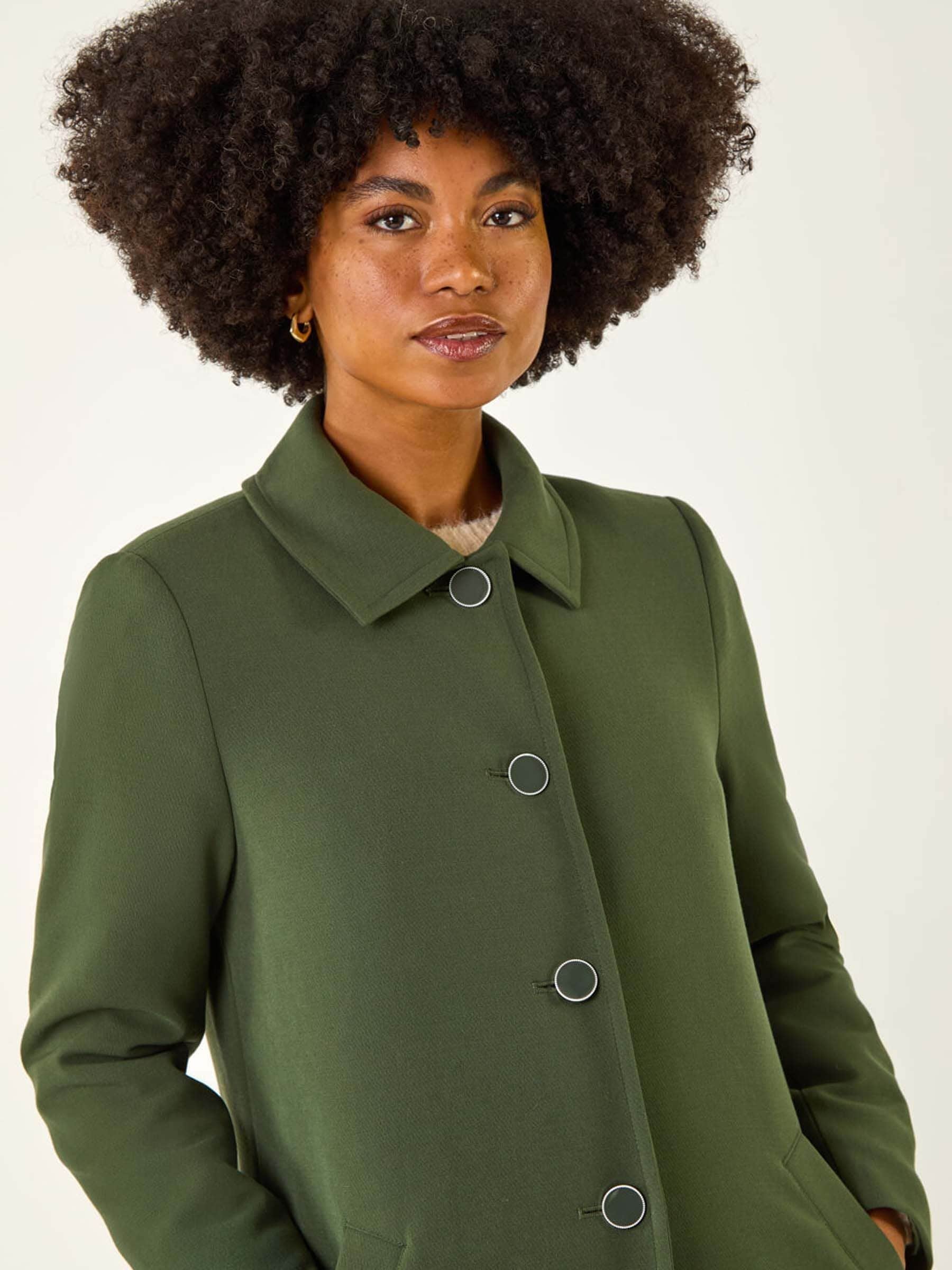 Buy Roman Green Buttoned Swing Coat from Next USA