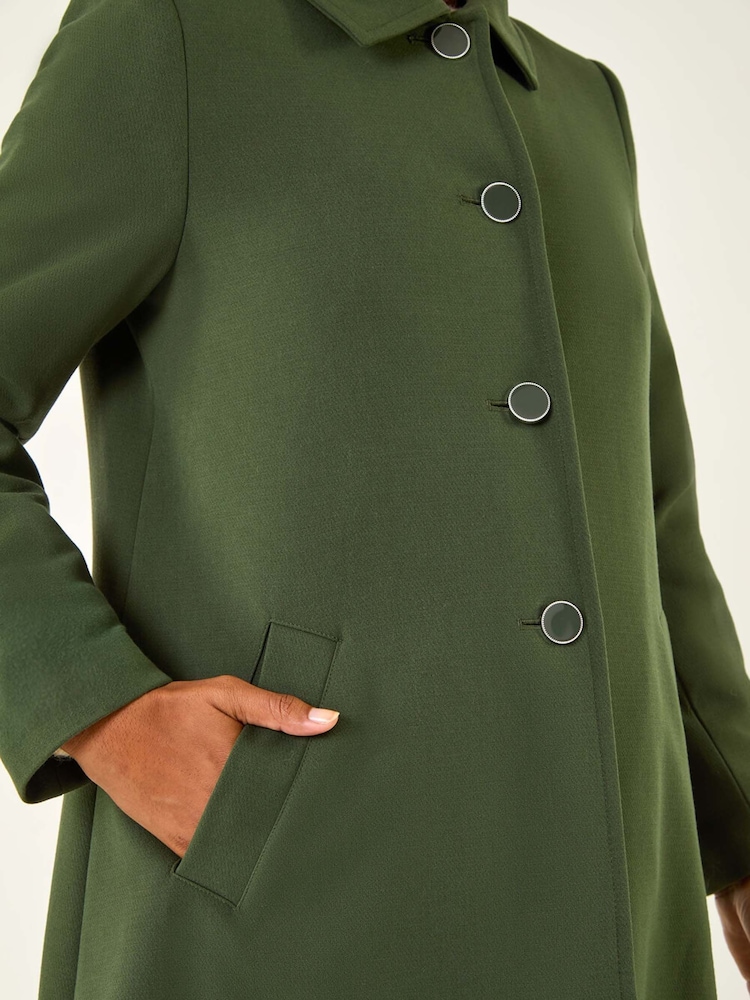 Roman Green Buttoned Swing Coat - Image 5 of 5