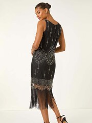 Roman Sequin Fringe Detail Midi Dress - Slika 2 iz 5