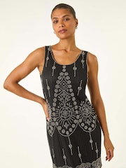 Roman Sequin Fringe Detail Midi Dress - Slika 3 iz 5