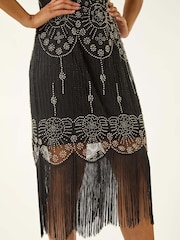 Roman Sequin Fringe Detail Midi Dress - Slika 5 iz 5