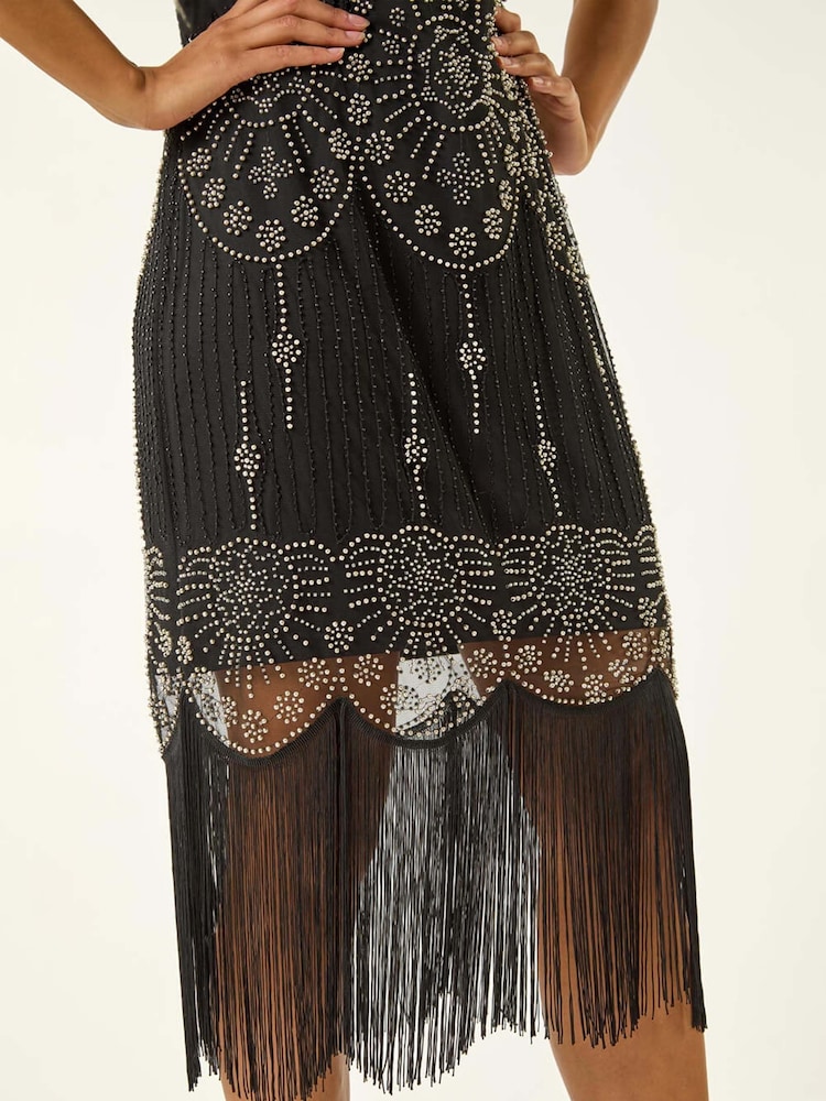 Roman Sequin Fringe Detail Midi Dress - Slika 5 iz 5