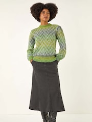 Roman Green Space Dye Stripe Knit Jumper - Image 2 of 5