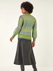 Roman Green Space Dye Stripe Knit Jumper - Image 3 of 5