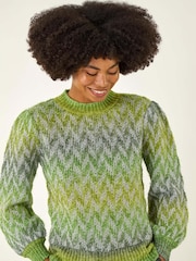 Roman Green Space Dye Stripe Knit Jumper - Image 4 of 5