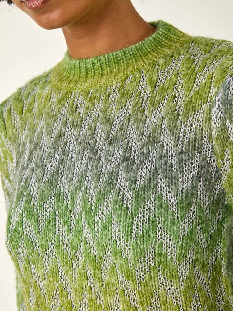 Roman Green Space Dye Stripe Knit Jumper - Image 5 of 5