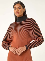 Roman Orange Colourblock Stripe Knit Jumper - Image 1 of 5