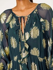 Azul - Roman Frill Brocade Midi Dress - Imagen 6 de 6