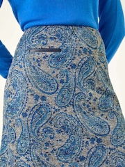 Roman Blue Paisley Jersey Stretch Skirt - Image 5 of 5