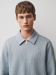 Grau, Blau - Textured Floral Shacket - Bild 1 von 10