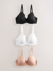 Черный/белый/телесный - DD Разглаживающая футболка для бюстгальтеров Light Pad Full Cup 3 Pack - Изображение 1 6