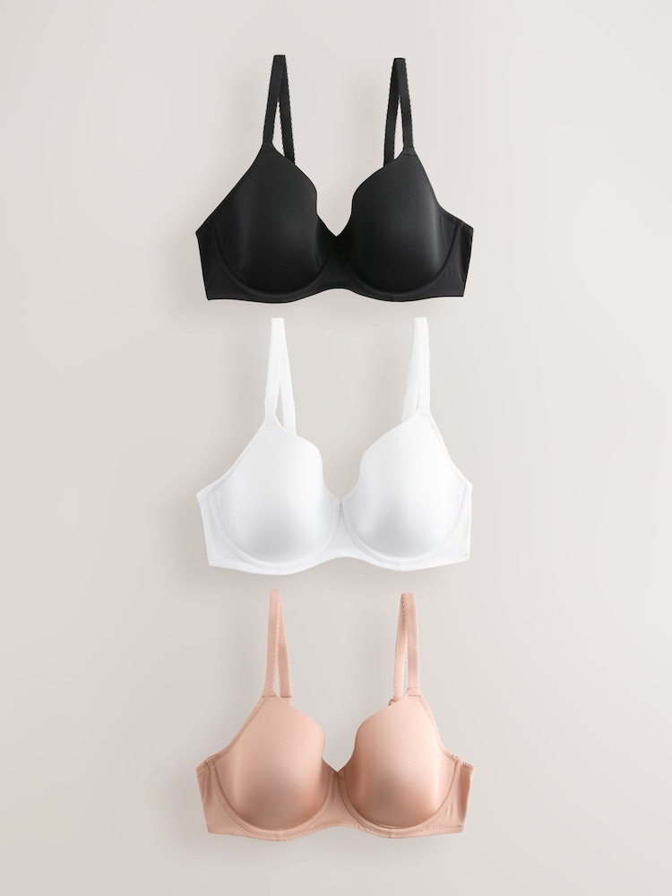 Черный/белый/телесный - DD Разглаживающая футболка для бюстгальтеров Light Pad Full Cup 3 Pack - Изображение 1 6 Черный/белый/телесный - DD Разглаживающая футболка для бюстгальтеров Light Pad Full Cup 3 Pack - Изображение 1 6