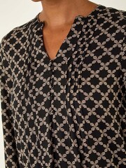 Roman Black Geo Print Pintuck Smock Dress - Image 5 of 5