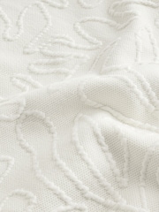 Ecru, Weiß - Lightweight Textured Floral Hoodie - Bild 8 von 9