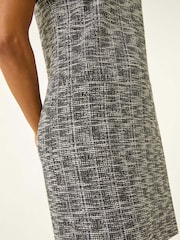 Roman Black Textured Stretch Shift Dress - Image 5 of 5