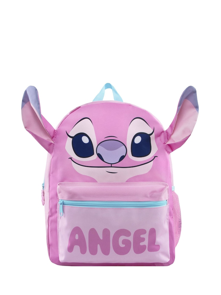 Character Pink Disney Lilo And Stitch Angel Backpack With 3D Ears - Image 1 of 6 Character Pink Disney Lilo And Stitch Angel Backpack With 3D Ears - Image 1 of 6