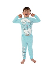 Character Blue The Smurfs Boys Long Sleeve Pyjamas - Image 5 of 12