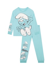 Character Blue The Smurfs Boys Long Sleeve Pyjamas - Image 7 of 12