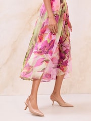 Nude - Lipsy Standard Fit Knit Mid Heel Slingback Courts - Imaginea 3 din 5