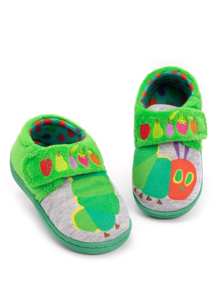 Vanilla Underground Green The Hungry Caterpillar Velcro Loafer Slippers - Image 1 of 6