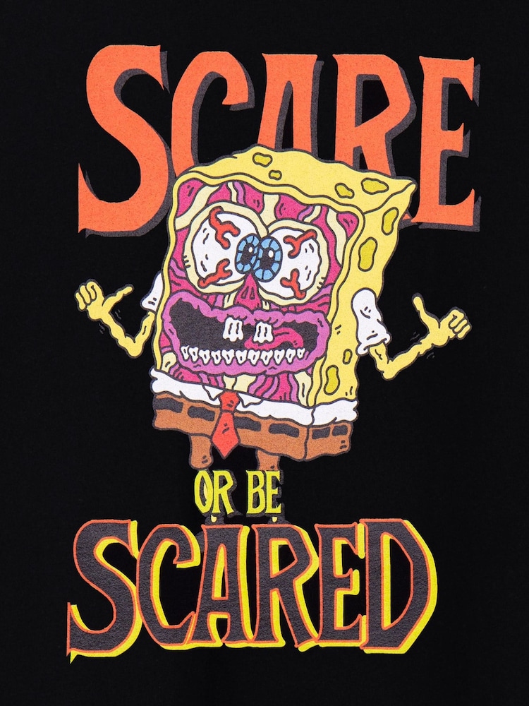 Vanilla Underground Black Sponge Bob Square Pants Short Sleeved T-Shirt - Image 2 of 7 Vanilla Underground Black Sponge Bob Square Pants Short Sleeved T-Shirt - Image 2 of 7