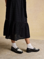 Joules Susanna Black Short Sleeve Broderie Midi Dress - Image 6 of 7