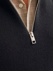 JACK & JONES Black Half Zip High Neck Jumper - Image 5 of 6