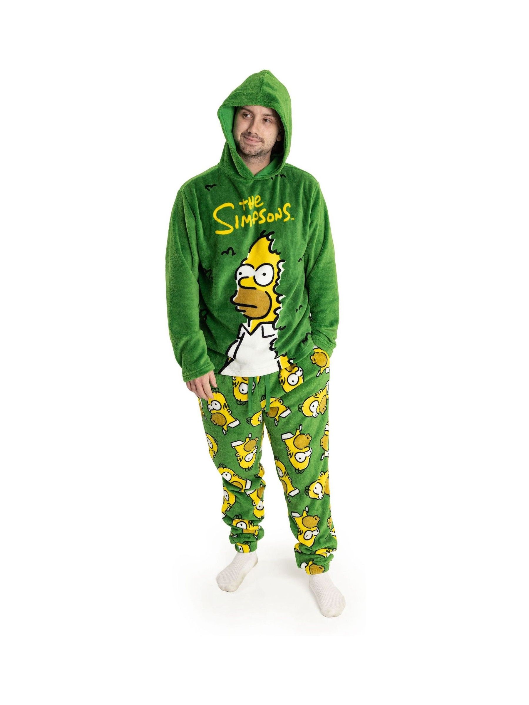 The Simpsons (Xx-Large) Long Sleeve Long Leg Pyjama Set (Mens Green) - Image 3