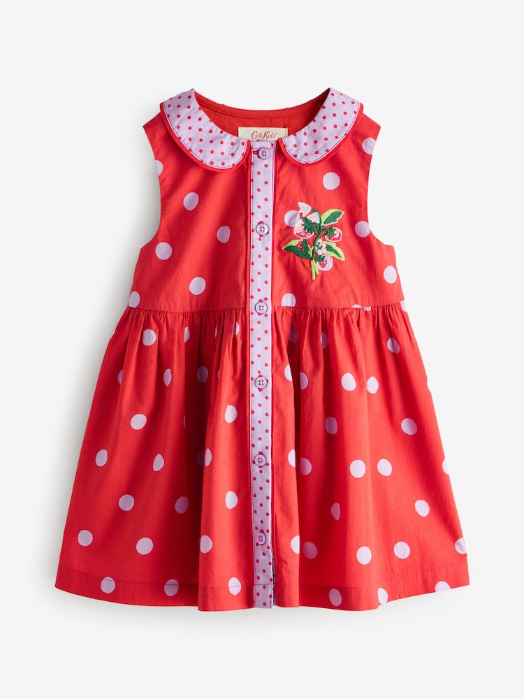 Red Spot Cotton Collar Dress (3mths-8yrs) - Image 1 of 5