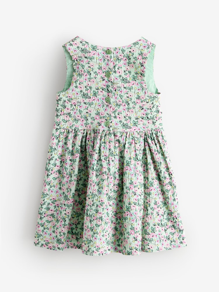 Cath Kidston Green Tennis Ditsy Bow Front Prom Dress (3mths-8yrs) - Image 2 of 4