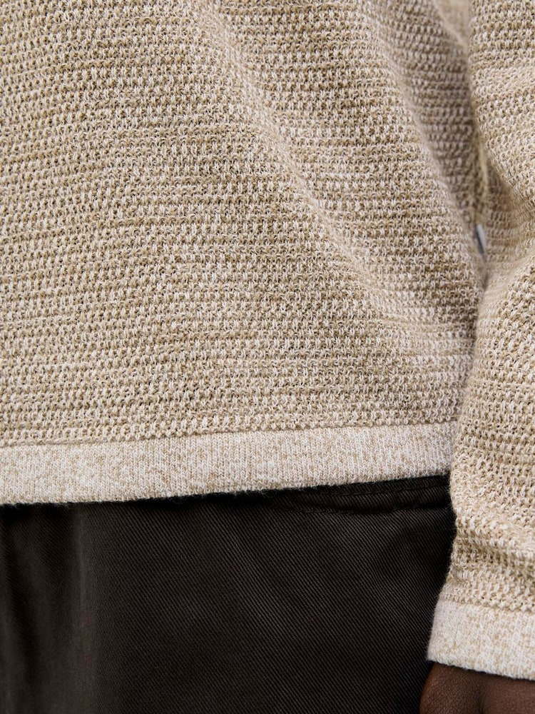 JACK & JONES Grey Long Sleeve Knitted Polo Top - Image 5 of 5 JACK & JONES Grey Long Sleeve Knitted Polo Top - Image 5 of 5