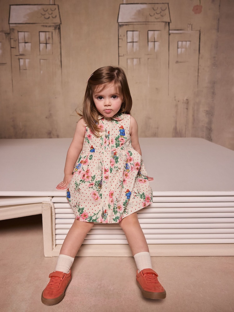 Ivory Floral Paddington Cotton Collar Dress (3mths-8yrs) - Image 1 of 6