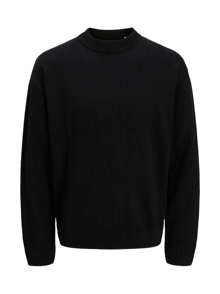 JACK & JONES Black Knitted Crew Neck Jumper - Image 1 of 1